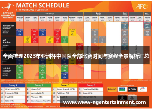 全面梳理2023年亚洲杯中国队全部比赛时间与赛程全景解析汇总 全面梳理2023年亚洲杯中国队全部比赛时间与赛程全景解析汇总